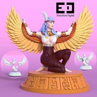 goddess maat - diosa egipcia ankh anubis ojo de ra horus nefertiti esfinge uraeus bastet dios obelisco cetro corona del egipcio egyptian art sculptures 3d print model - Mito3D
