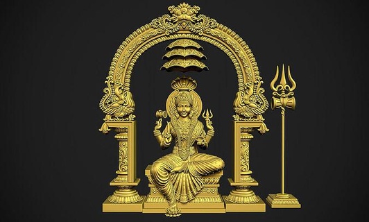 deusa Mariamman laxmi indiano hindu ídolo detalhado Devi olho murti escultura senhor Bhagwan lindo Projeto Deus arte esculturas 3d print model - Mito3D
