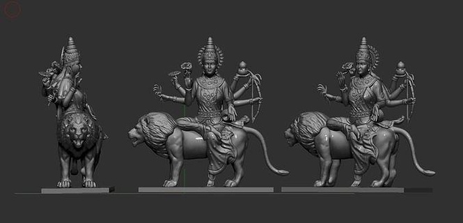 deusa Durga olho Kali Deus hindu laxmi saraswati Devi jóias 3d cafajeste cam ídolo ídolos joalheria fundida arte esculturas 3d print model - Mito3D
