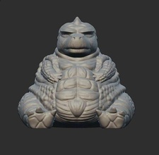 godzilla gordo escultura estátua arte antigo kaiju monstro jogos brinquedos 3d print model - Mito3D