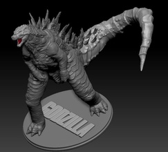 godzilla 20cm canavar 3d fantezi sürüngen hayvan yaratık nesli tükenmiş oyunlar oyuncaklar japonya japon asya tanrı zilla dinozor dino 3d print model - Mito3D