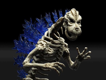 Godzilla esqueleto 30cm Alto monstro kaiju brinquedos criatura dinossauro jogos 3d print model - Mito3D