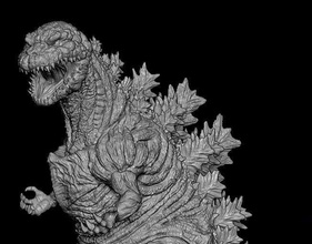 godzilla statue shingodzilla monstre créature kaiju tibia king kong roi japonmonstre art sculptures 3d print model - Mito3D