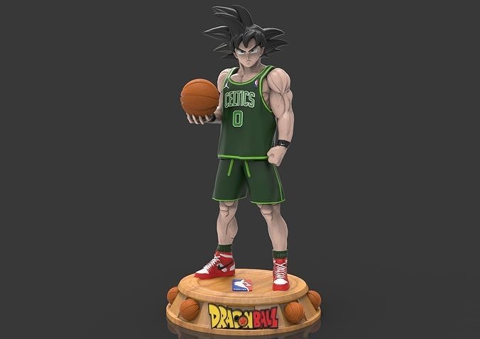 Goku pallacanestro nba boston celtics azione figura Drago palla carattere scultura miniature statua figurine giocattoli gioco arte Giochi sculture 3D print model - Mito3D