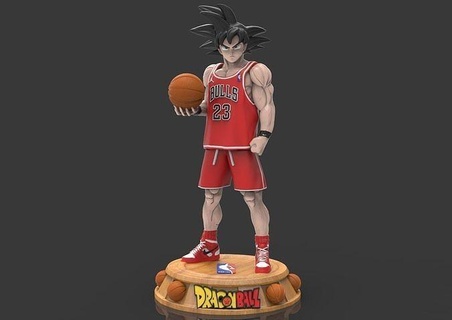 goku Basketbol nba Chicago boğalar aksiyon şekil Los melekler Lakers Ejderha top karakter oyun oyunlar heykel figürinler oyuncaklar Sanat minyatürler heykeller 3d print model - Mito3D