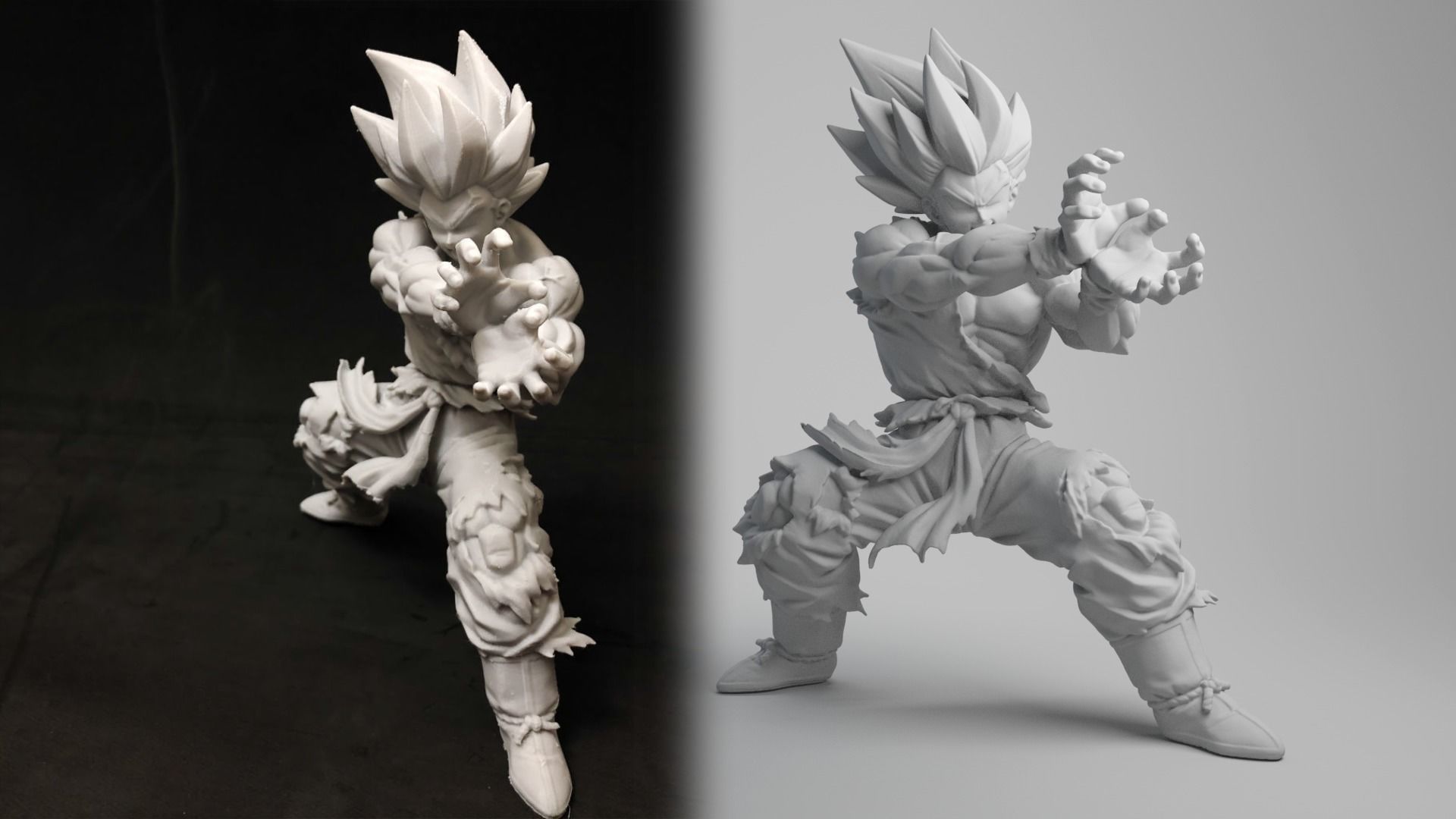 goku kamehameha 3d printed model sculpture statue figurine dragonball art games toys 3D print model - Mito3D