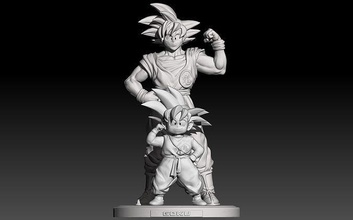 goku kid adult statue broly dragon ball dbz gohan super saiyan vegeta majinbuu art sculptures 3d print model - Mito3D