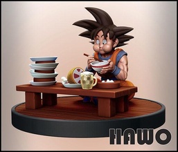 Goku pranzo Drago palla manga nutrimento repas kakarot anime dbz arte sculture 3d print model - Mito3D