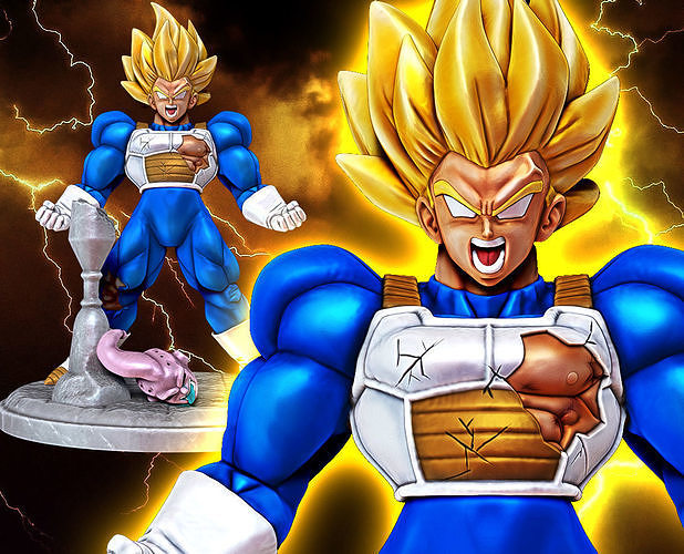 goku súper saiyajin completo continuar pelota figura 3d impresión vegeta gogeta vegeto picolo anime estatua coleccionables personaje Arte juegos juguetes esculturas esfera dragón bu 3D print model - Mito3D