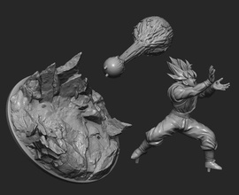 goku super saiyajin kamehameha kunst dbz skulptur figur statue gohan vegeta dragon ball zahl anime japanisch spiele spielzeuge 3d print model - Mito3D