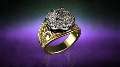 or 14 bague Hommes engagement bijoux bijou diamant argent engagem mode goujat brillant beauté 3d print model - Mito3D