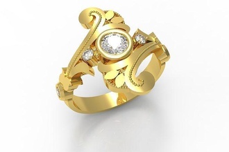 or 15 bague bijoux mariage bijou anneaux diamant argent imprimable mode beauté engagem engagement 3d print model - Mito3D