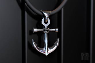 gold anchor pendant jewelry design jewellery 3d stl obj wax cnc printable style fashion print jewel rope berth pendants 3d print model - Mito3D