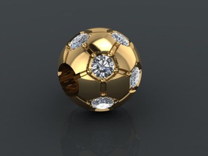 gold-ball carm Diamanten Schmuck gold Charme ball geformt sphere design sphärisch Silber Muster Stein - Einstellung Edelsteine diamond andere 3d print model - Mito3D