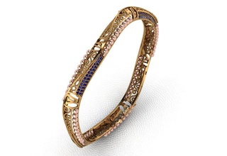 gold bangle 24 bangles jewellery wedding engagement jewel printable diamond fashion jewelry ring cad gem woman sterling beauty engagem female bracelets 3d print model - Mito3D