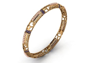 pulseira de ouro 44 jóias casamento gem o engajamento jóia printable anel sterling cad da forma engagem noivado moda beleza safira solitaire vintag pulseiras 3d print model - Mito3D
