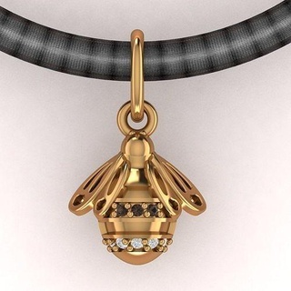 oro ape gioiello gioielleria argento stampabile diamante gemma pendente brillante ciondoli collana api insetto miele Ape animali 3d print model - Mito3D