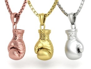 gold boxing gloves pendant 3dmodel glove fight hand necklace box jewelry solid usa canada europe united states cuba australia uk printable pendants 3d print model - Mito3D