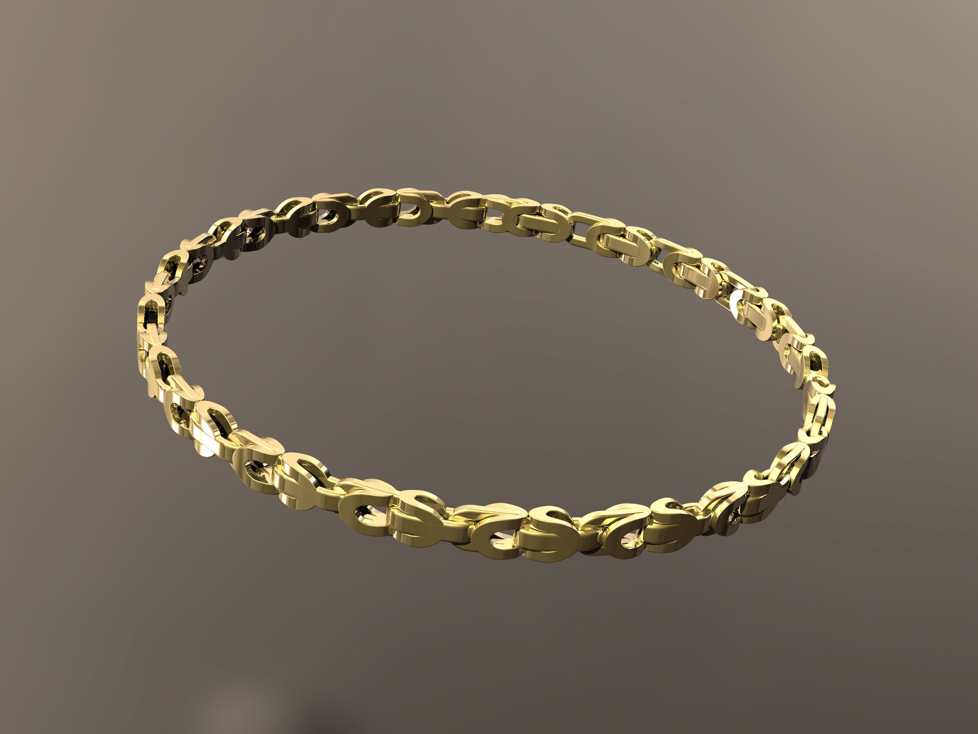 gold-Armband Schmuck Kette Halskette - Armband gold abstract Liebe Silber bedruckbar ist Form Armbänder 3D print model - Mito3D