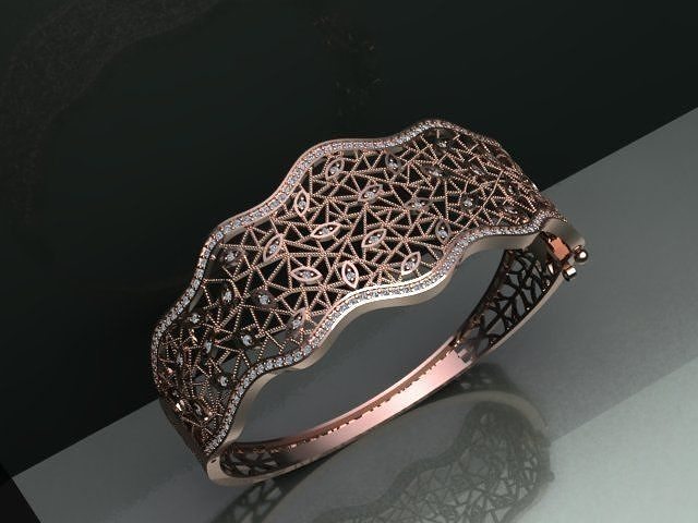 oro braccialetto gioielleria lusso nozze diamante stampabile gemma prezioso Fidanzamento sterlina brillante braccialetti 3D print model - Mito3D