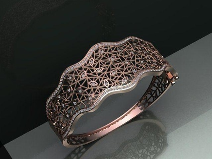 altın bilezik takı lüks düğün elmas yazdırılabilir mücevher değerli nişan sterlin parlak bilezikler 3d print model - Mito3D