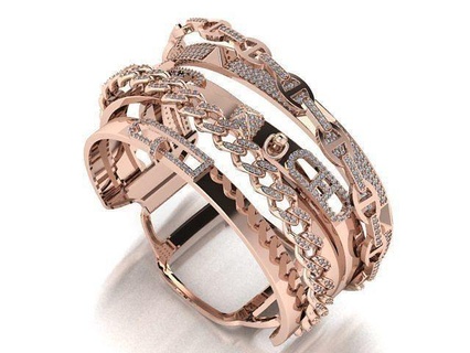 gold bracelet printable silver sterling vintag jewel cuban jewelry fashion beauty cad shayeste design engagem diamond women hamun watch bracelets 3d print model - Mito3D