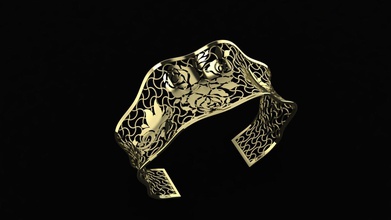 gold bracelet 3d print model jewelry jewel jewelery diamond stl obj bangle light bracelets 3d print model - Mito3D