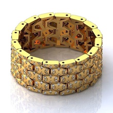 bracciale in oro bb 007 gioielli braccialetto 3d stampabile moda accessorio prototipazione carattere abbigliamento 3d print model - Mito3D