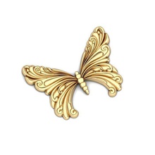 gold butterfly bp105 jewelry pendant 3d printable fashion accessory prototyping character clothing 3d print model - Mito3D