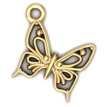 gold butterfly pendant bp096 jewelry 3d printable fashion accessory prototyping character clothing 3d print model - Mito3D