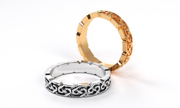 oro celta patrón de banda boda anillo la joyería el celtic imprimible moda y belleza cad plata joya platino nudo los anillos 3d print model - Mito3D