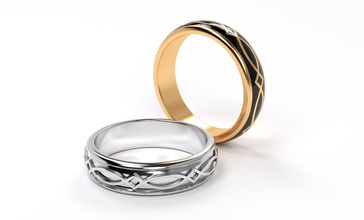 gold celtic wedding band enamel jewelry ring cad knot pattern platinum silver fashion beauty rings 3d print model - Mito3D