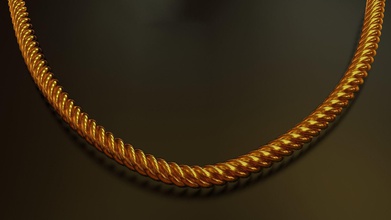oro cadena diseño joyería joya espiral Arte plata anillo imprimible collares 3d print model - Mito3D