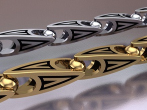 cadena de oro la joyería chrome plata anillo sterling joya imprimible boda el platino moda y belleza las pulseras 3d print model - Mito3D