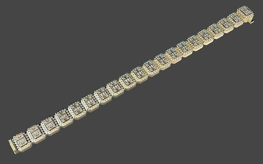 oro grappolo braccialetto 3dprinted design moda d'oro gioiello gioielleria Stampa stampabile prototipazione argento tennis ragazze diamanti 3mm braccialetti 3d print model - Mito3D