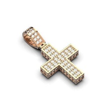 altın çapraz elmaslar elmas Hıristiyan takı yazdırılabilir kolye sarkık 3d print model - Mito3D