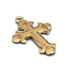 gold cross model br036 jewelry 3d printable fashion accessory prototyping pendant character clothing 3d print model - Mito3D