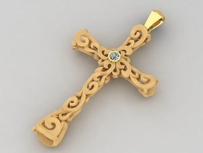 ouro cruz colar luxo mulher joalheria 3dprinted jóias imprimível projeto anel jóia dourado moda impressão prototipagem colares 3d print model - Mito3D