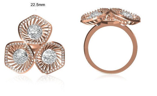 gold diamond ring engagement jewel printable silver fashion wedding precious luxury shining art brilliant beauty jewelry rings 3d print model - Mito3D