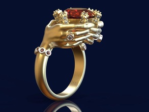gold diamond rings goldenrings jewelry jewel jewellery gem ring fashion 3d print model - Mito3D