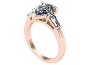 oro diamante Boda conjunto diamantes dorado plata joyería joya anillo boda anillos 3d print model - Mito3D