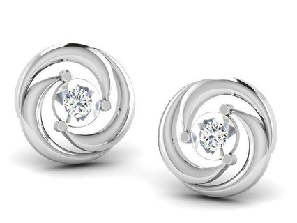 oro diamante donne orecchino 3d Stampa modello lusso stampabile argento gioielleria nozze orecchini 3d print model - Mito3D