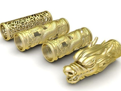 gold dragon warp leather necklace bracelets 3311 jewelry fashion accessories diamond unisex new design necklaces 3d print model - Mito3D