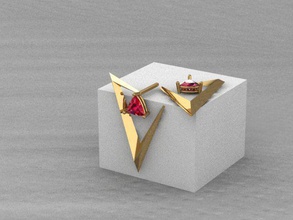 gold-Ohrring Ohrring Schmuck gem sterling gold fangen Silber Juwel bedruckbar ist Ohrringe 3d print model - Mito3D