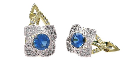 gold ohrringe diamanten 23 diamant schmuck ring rubin saphir smaragd hochzeit 3d print model - Mito3D