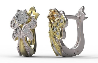 gold earrings diamonds 36 jewelry diamond ring ruby sapphire emerald wedding jewellery 3d print model - Mito3D