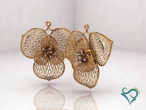 gold earrings engagement jewel printable earring jewelry fashion ring diamond gem jewellery wedding 3d print model - Mito3D