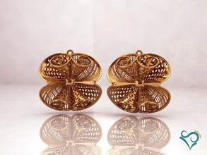 orecchini in oro fidanzamento gioielli 3d stampabili orecchino gioiello stampabile gemma anello di moda fiore bianco d'oro matrimonio donna i gli 3d print model - Mito3D