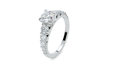 oro compromiso anillo 6mm diamante imprimible Boda canalla Moda joyería joya plata enganchar 3d print model - Mito3D
