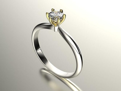 Gold Engagement Ring Diamant 0066 v1 einstellen Größen Juwel Hochzeit brillant Schmuck Ringe druckbar 3d print model - Mito3D